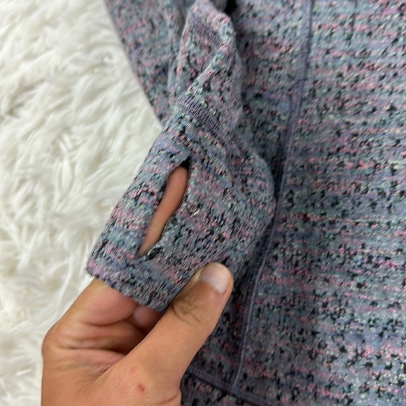 Lululemon Runderful Long Sleeve Neon Tweed Jacquard HTR Battleship Electric Cora - Picture 4 of 6